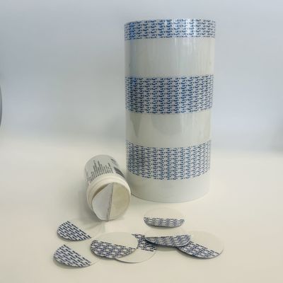 1.0mm 0.05mm Foam Backing Aluminium Foil Sealing Film Voor 10-180mm Seal Diameter